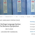 Symposium „5th Heritage Language Syntax“